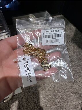BaubleBar Gold Initial S Charm Necklace